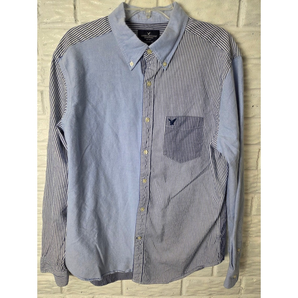 Men's size XL Classic Fit long sleeve button up shirt Chambray American Eagle